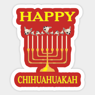 Happy Chihuahuakah! Ugly holiday sweater Sticker